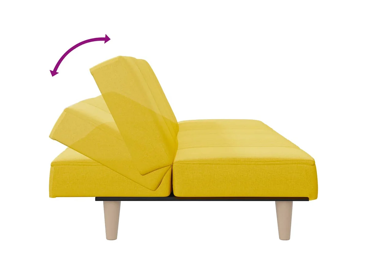 Canapé-lit jaune clair tissu