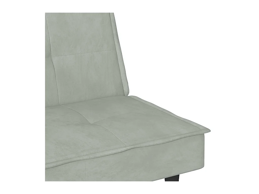 Canapé-lit avec porte-gobelets gris clair velours