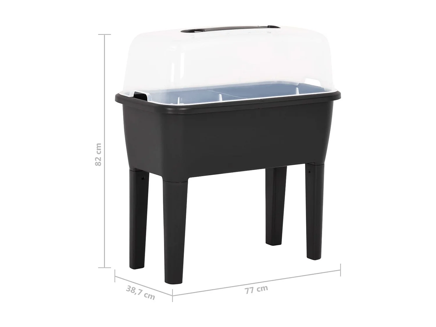 Fioriera rialzata piante fiori giardino 77 x 38,7 x 82 cm PP 02_0001392