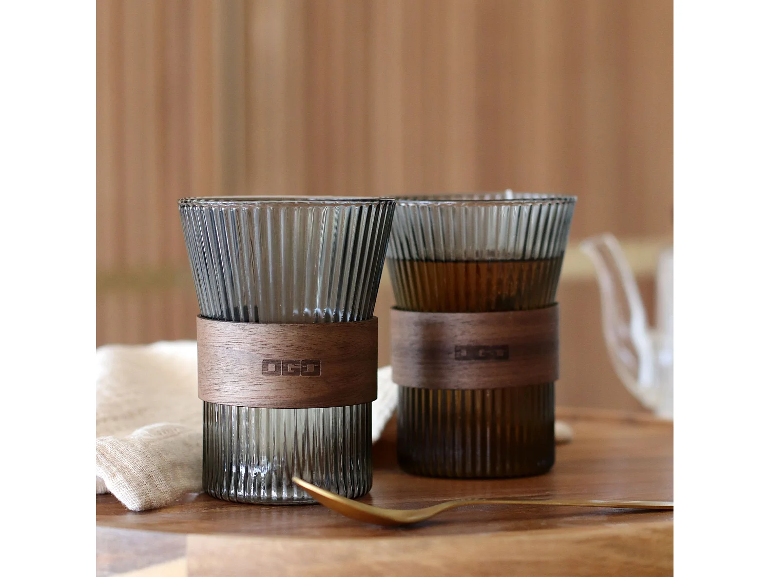Ogo Living - Lot De 2 Tasses Karl 250ml En Verre Borosilicate Graphite