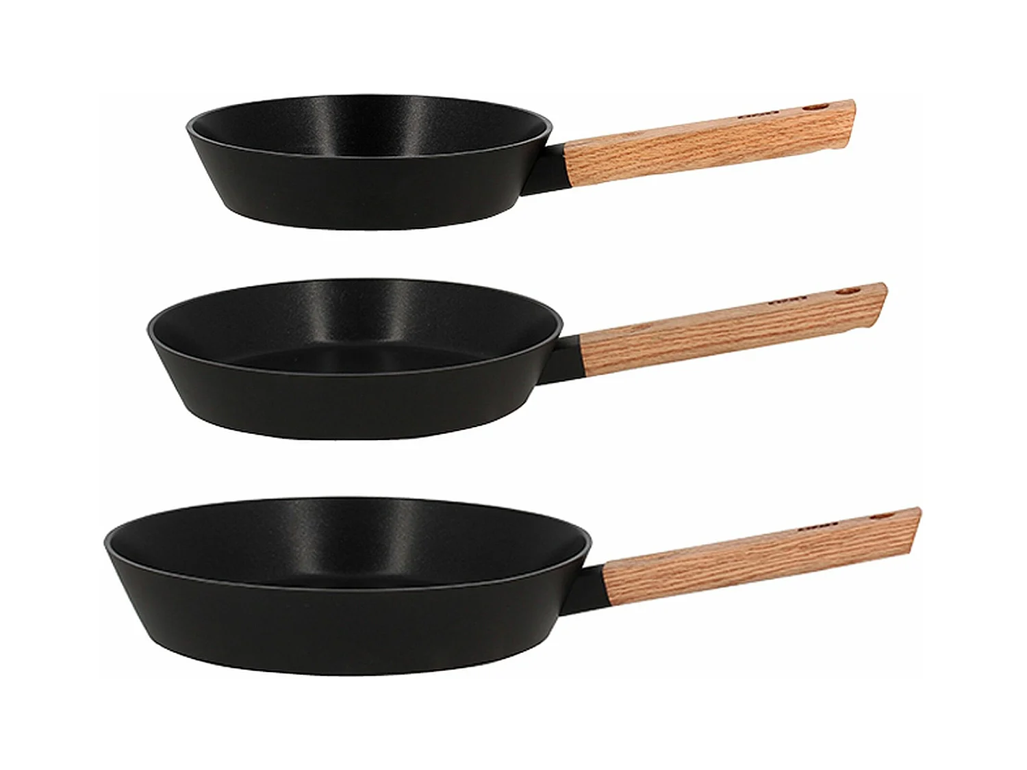 Set 3 poeles triply en acier inoxydable induction 20/24 et 28cm - made in france