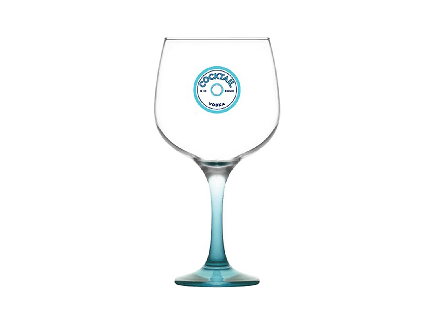 Novastyl - Lot De 2 Verres A Pied Cocktail 73cl En Verre Transparent Pied Bleu