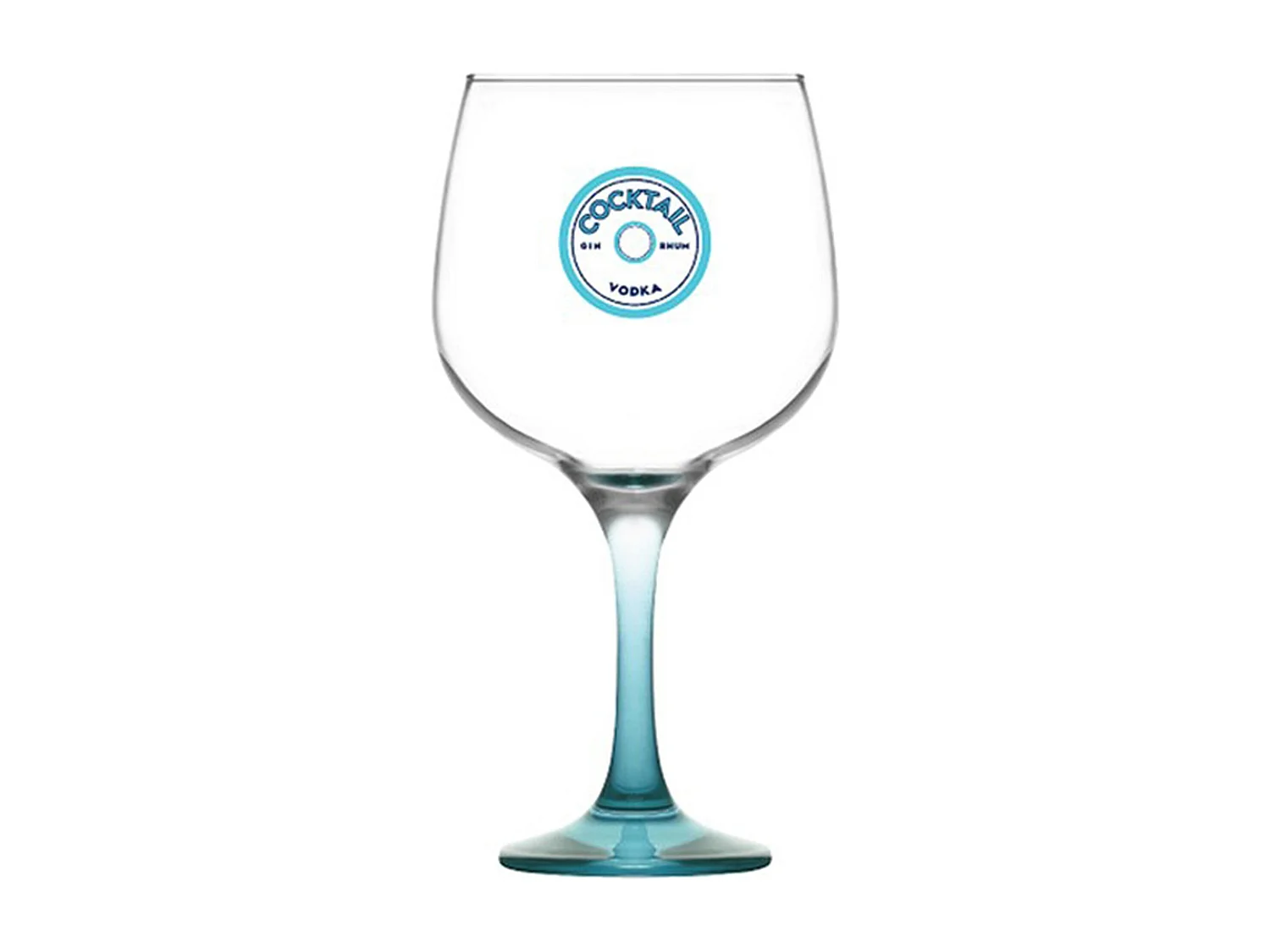 Novastyl - Lot De 2 Verres à Pied Cocktail 73cl En Verre Transparent Pied Bleu