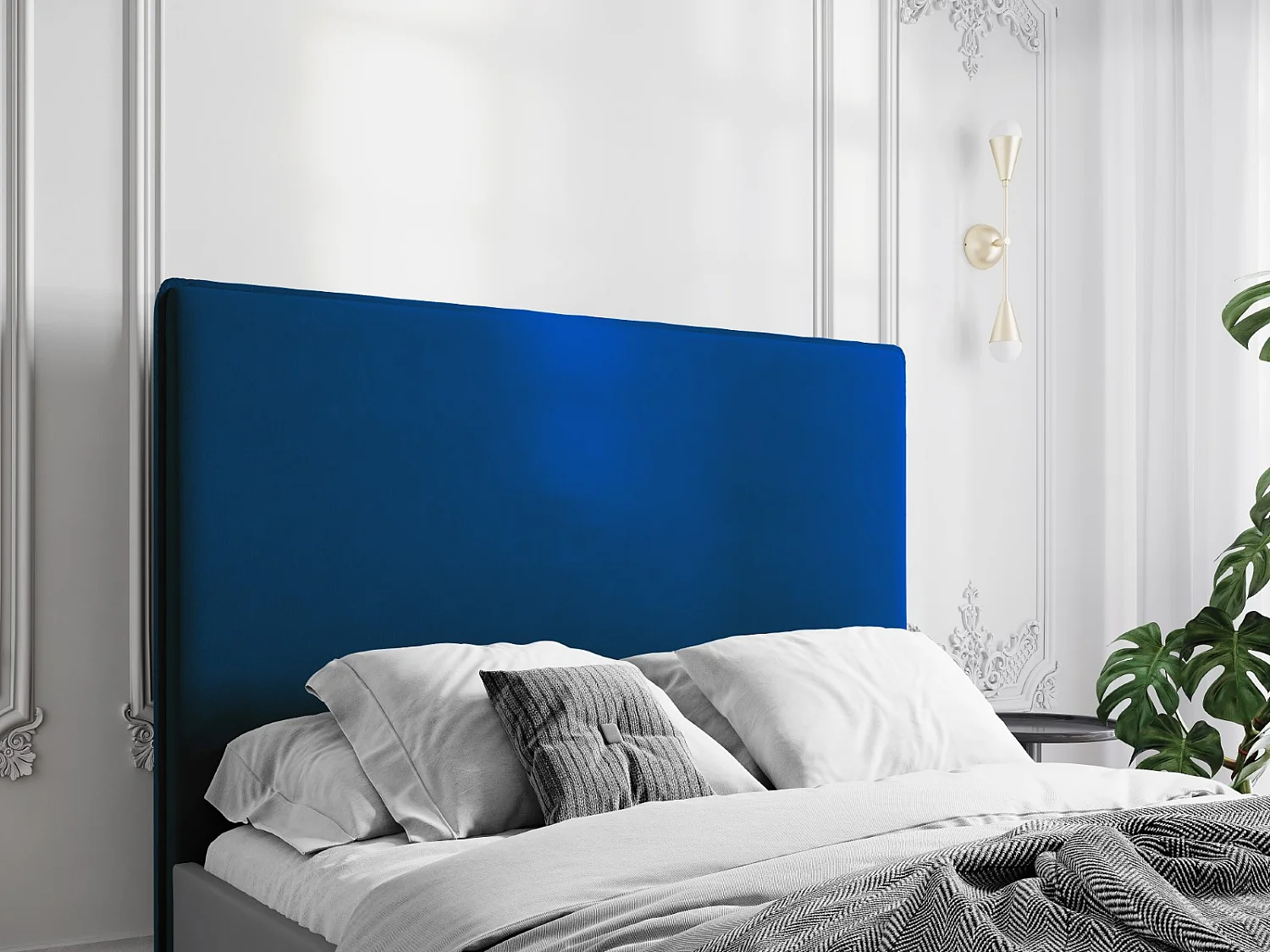 CXL by Christian Lacroix - Zagłówek, "Provence" 200x120cm welur, błękit królewski - 200x8x120cm