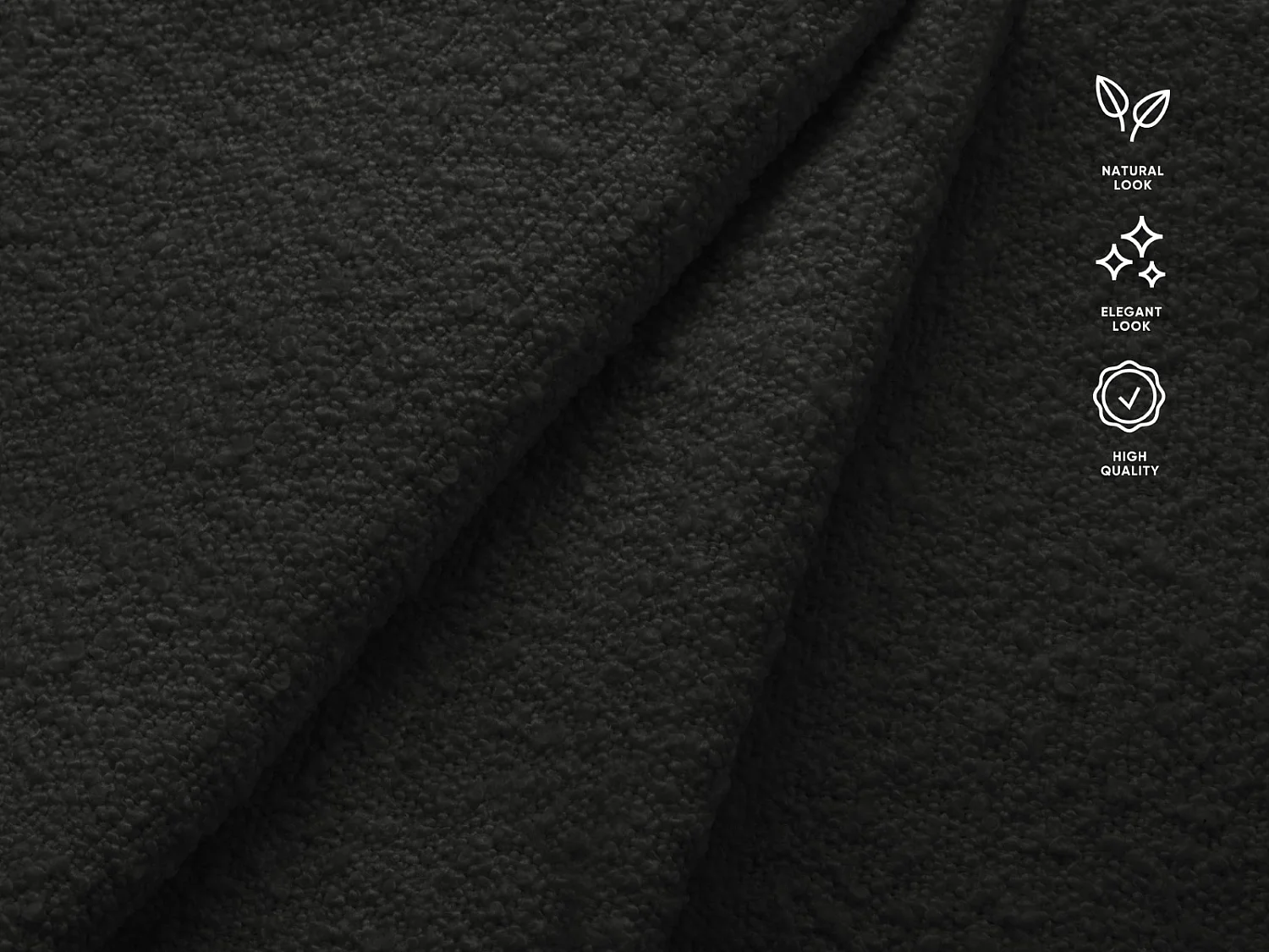 CXL by Christian Lacroix - Hoofdeinde "Marie" 200x120cm, Boucle, Zwart - 200x8x120cm