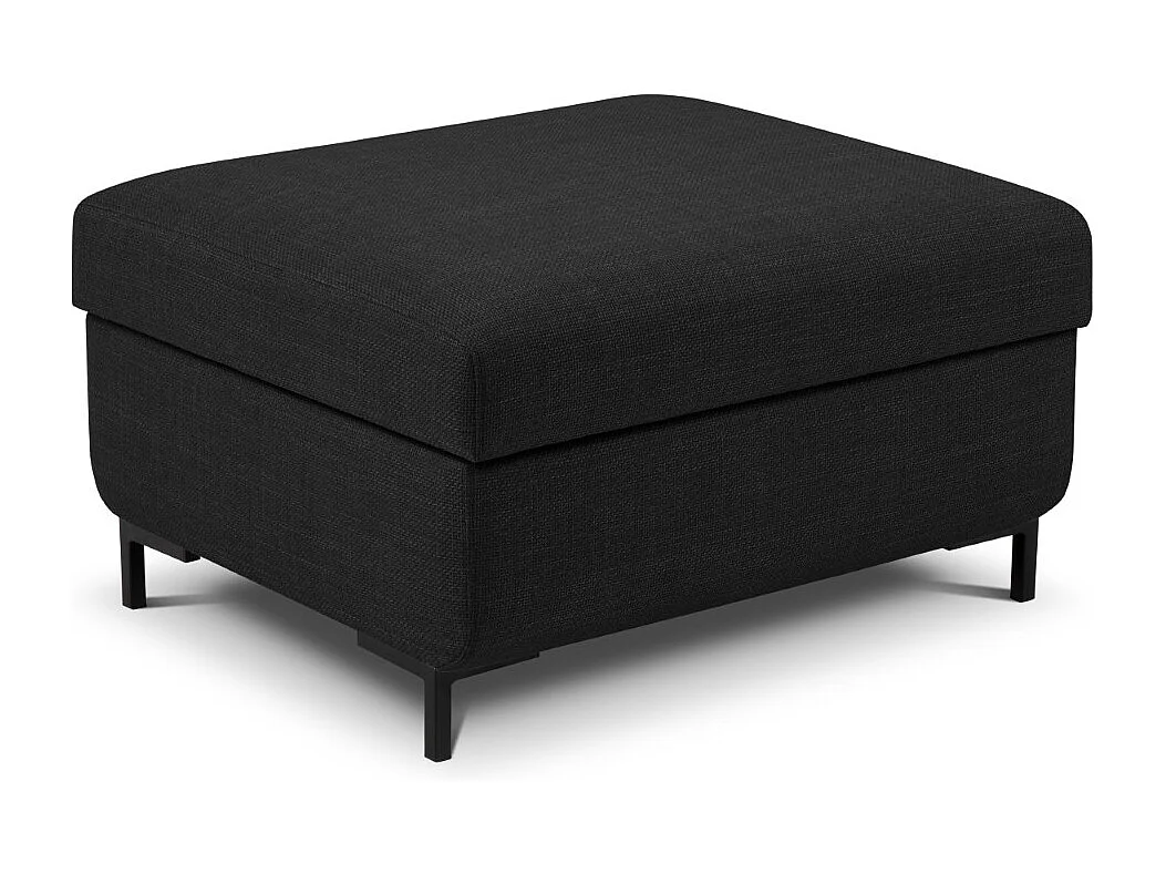 CXL by Christian Lacroix - Pouf avec coffre "Yanis" en tissu structurel gris foncé - 87x72x46cm