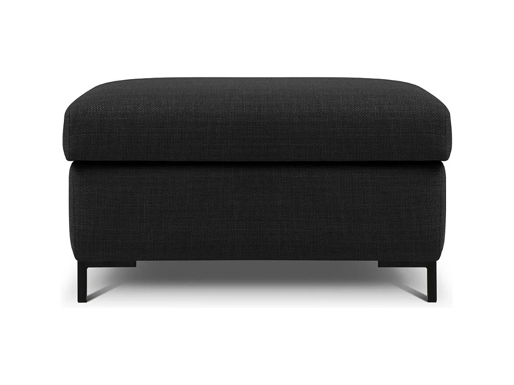 CXL by Christian Lacroix - Pouf avec coffre "Yanis" en tissu structurel gris foncé - 87x72x46cm