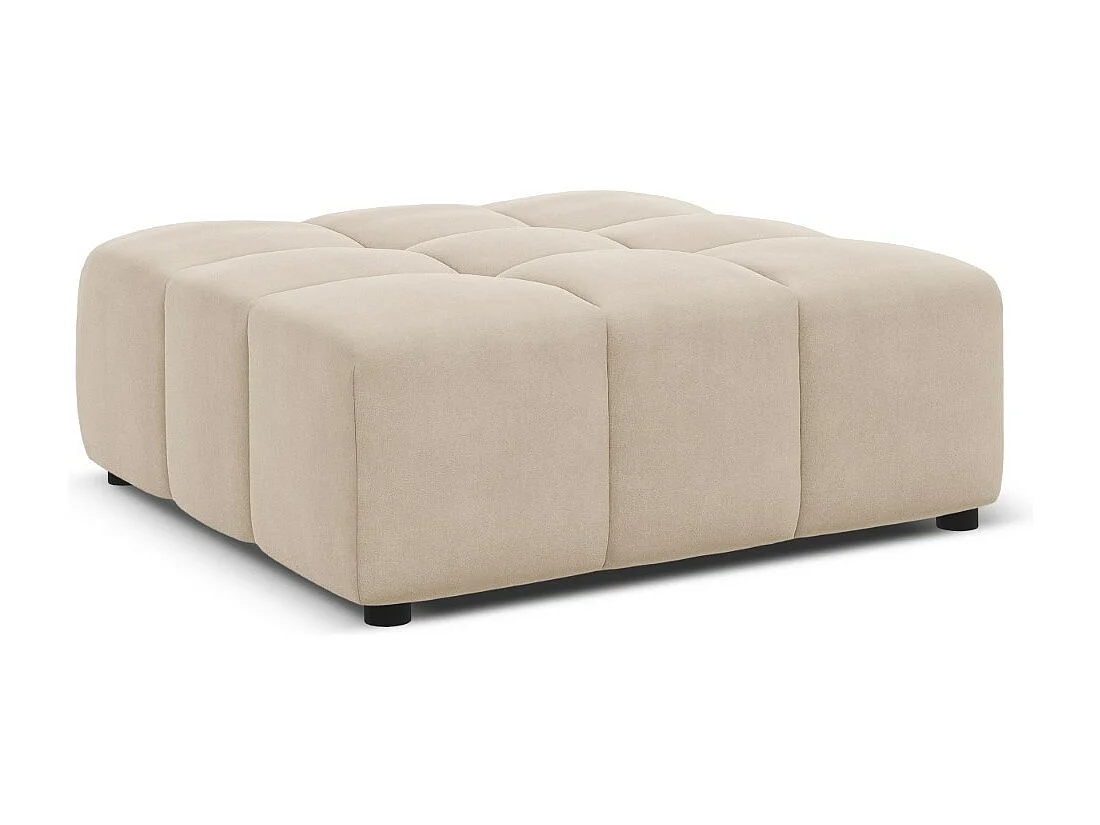 CXL by Christian Lacroix - Pouf "Luc" en velours beige clair - 80x102x40cm