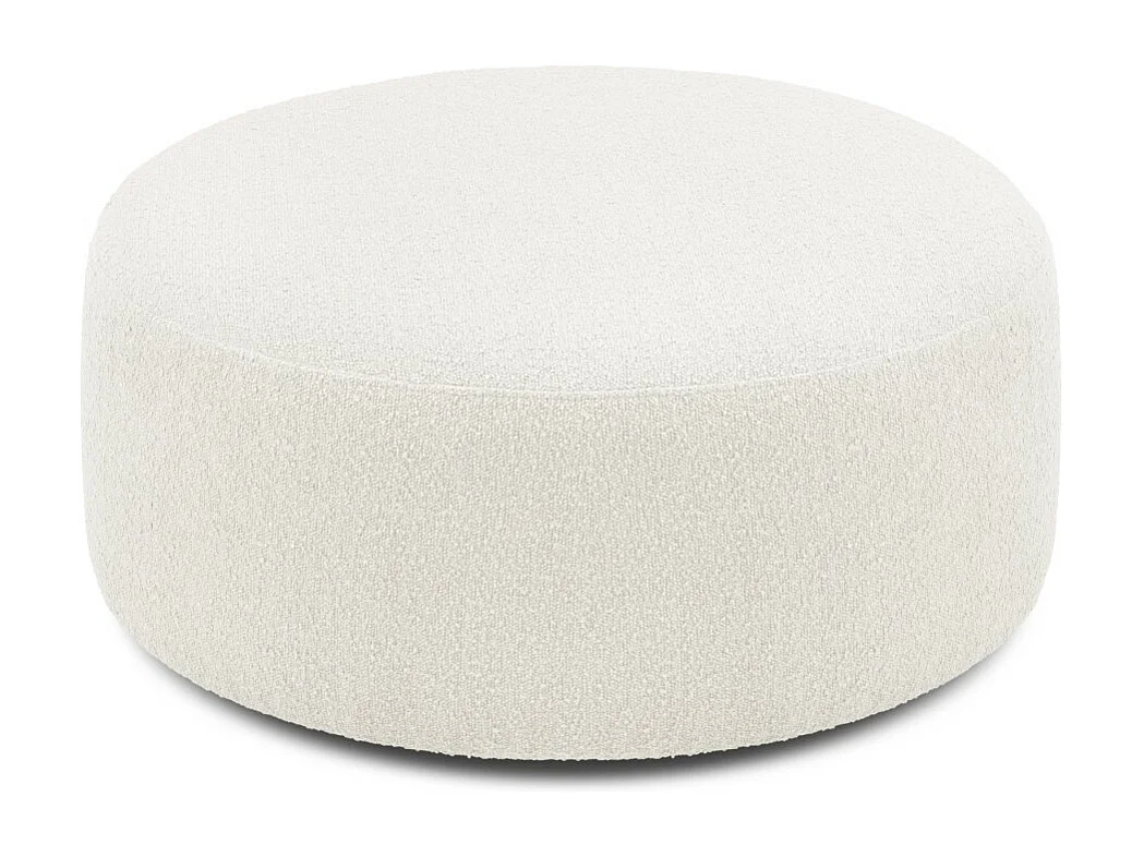 CXL by Christian Lacroix - Puf giratorio "Adam" de tejido bouclé blanco - 80x80x36cm