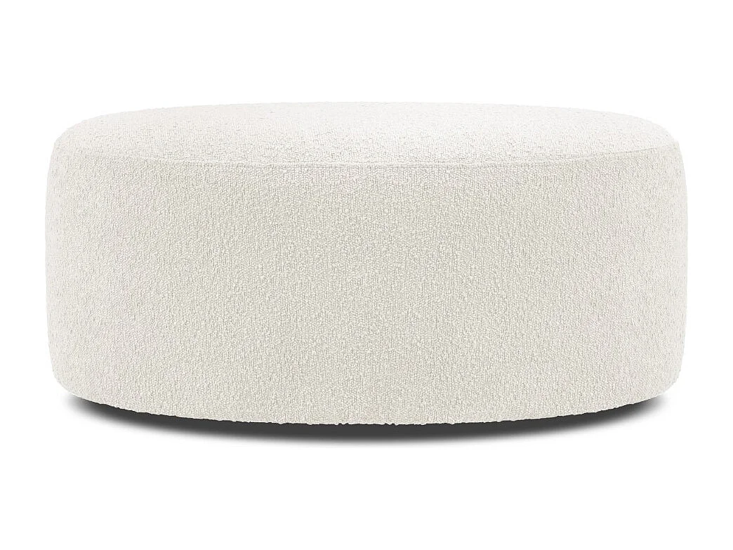 CXL by Christian Lacroix - Pufe giratório "Adam" em tecido bouclé branco - 80x80x36cm