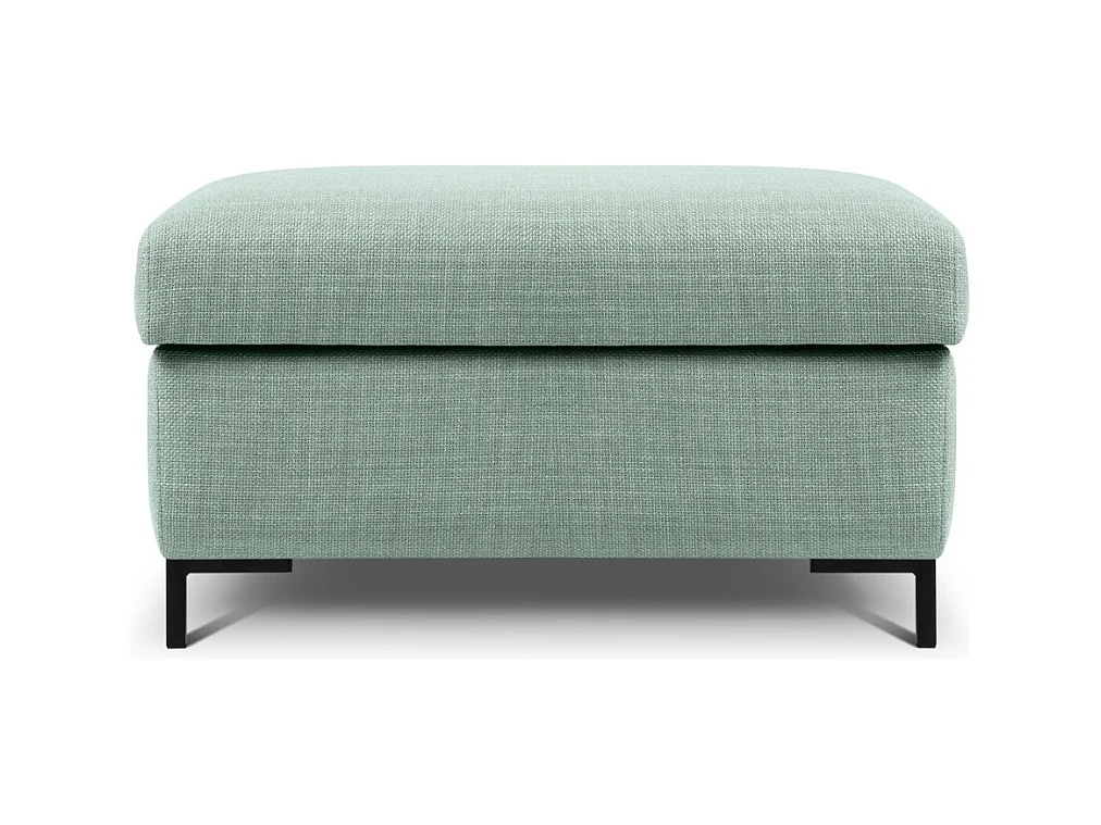 CXL by Christian Lacroix - Pouf avec coffre "Yanis" en tissu structurel menthe - 87x72x46cm