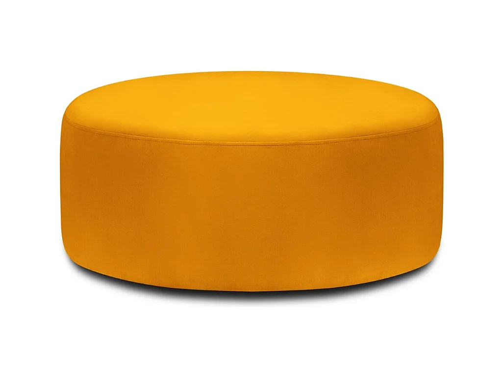 CXL by Christian Lacroix - Draaibare poef "Adam" Flueel, GEEL - 80x80x36cm