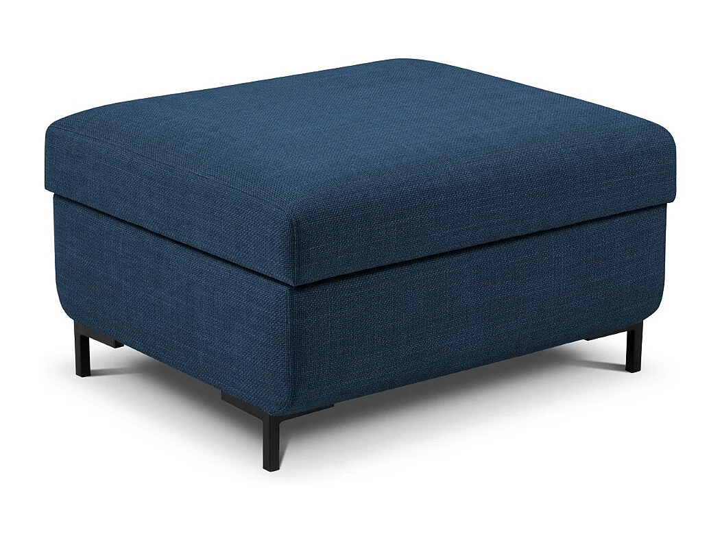 CXL by Christian Lacroix - Pouf mit Kasten "Yanis" Sitzer aus strukturiertem Stoff blau - 87x72x46cm