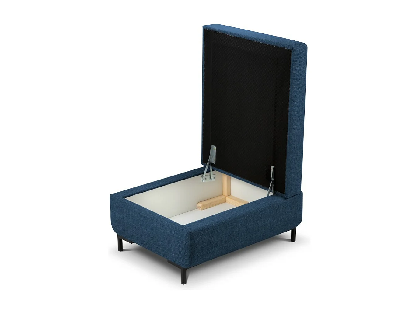 CXL by Christian Lacroix - Pouf mit Kasten "Yanis" Sitzer aus strukturiertem Stoff blau - 87x72x46cm