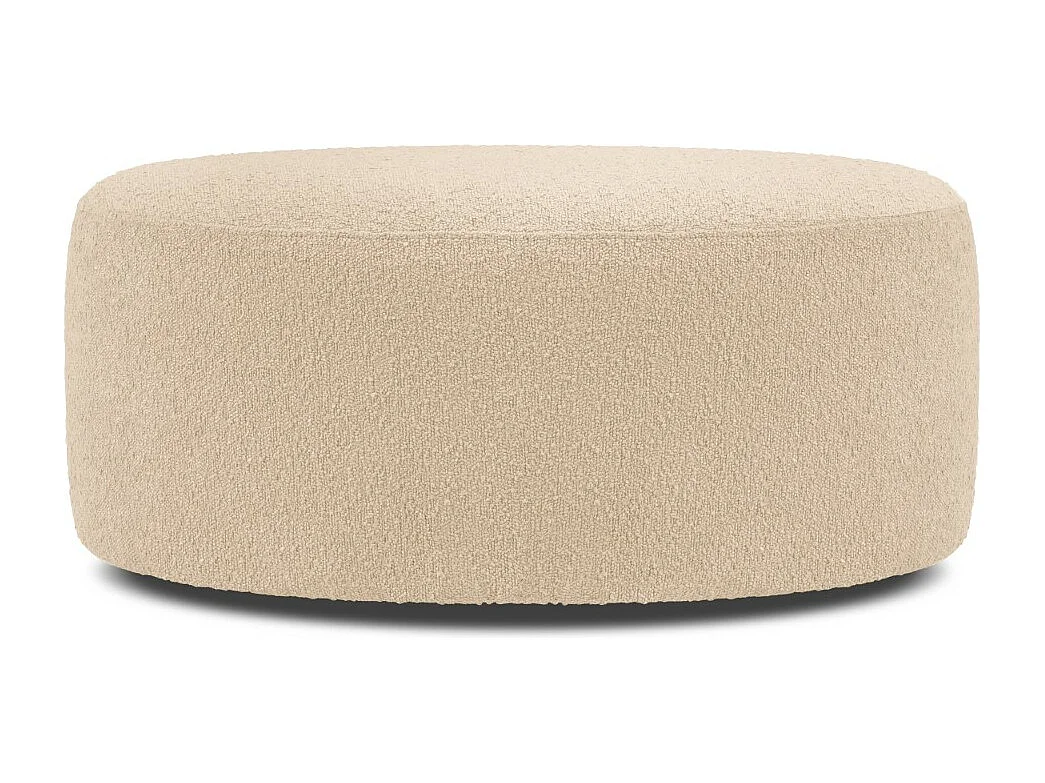 CXL by Christian Lacroix - Pouf pivotant "Adam" en bouclé beige - 80x80x36cm