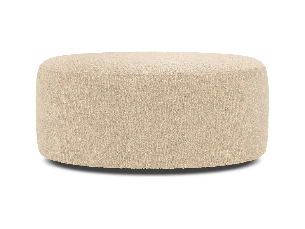 CXL by Christian Lacroix - Pouf pivotant "Adam" en bouclé beige - 80x80x36cm