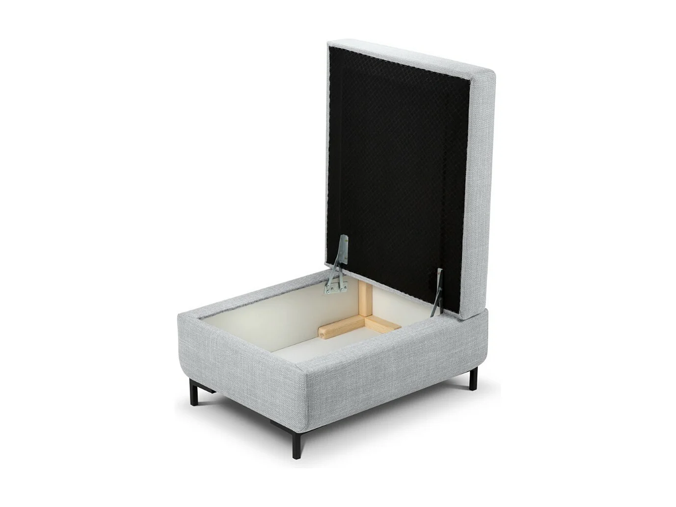 CXL by Christian Lacroix - Pouf con contenitore "Yanis" in tessuto strutturato grigio chiaro - 87x72x46cm