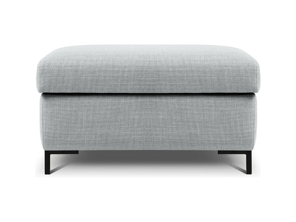 CXL by Christian Lacroix - Pouf avec coffre "Yanis" en tissu structurel gris clair - 87x72x46cm