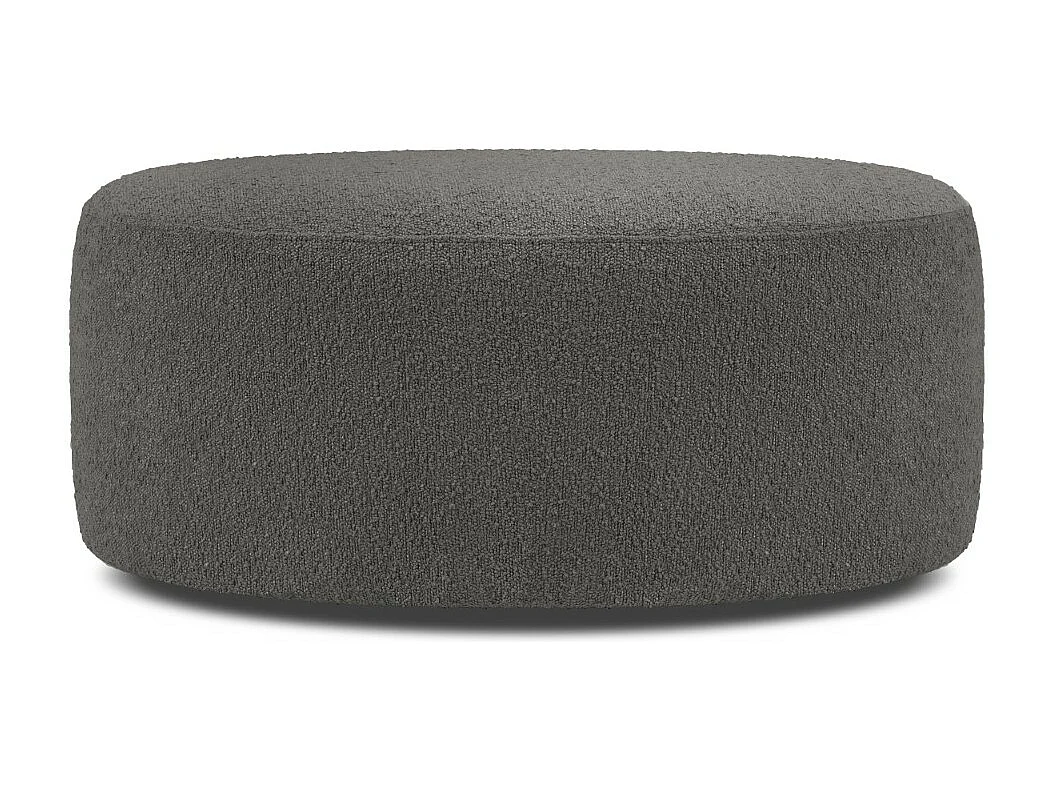 CXL by Christian Lacroix - Puf giratorio "Adam" de tejido bouclé gris oscuro - 80x80x36cm