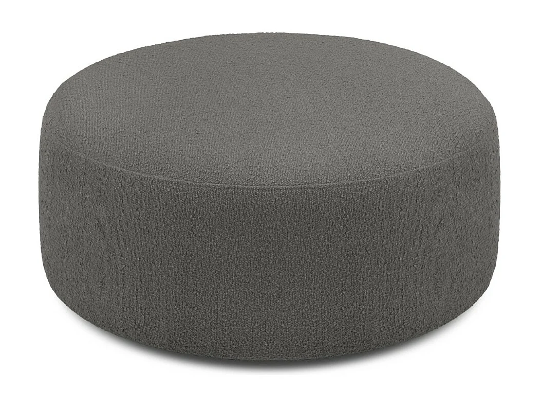 CXL by Christian Lacroix - Puf giratorio "Adam" de tejido bouclé gris oscuro - 80x80x36cm