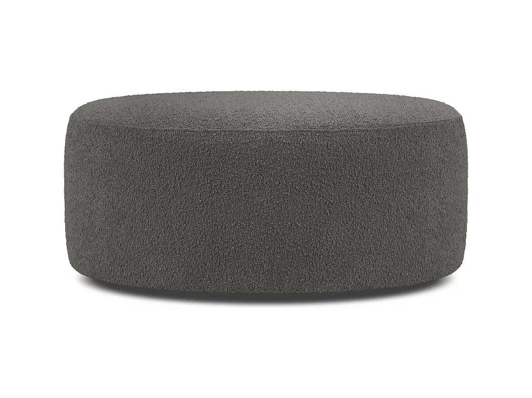 CXL by Christian Lacroix - Pouf pivotant "Adam" en bouclé gris foncé - 80x80x36cm