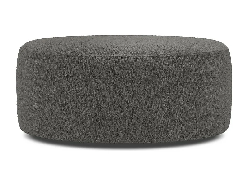 CXL by Christian Lacroix - Puf giratorio "Adam" de tejido bouclé gris oscuro - 80x80x36cm