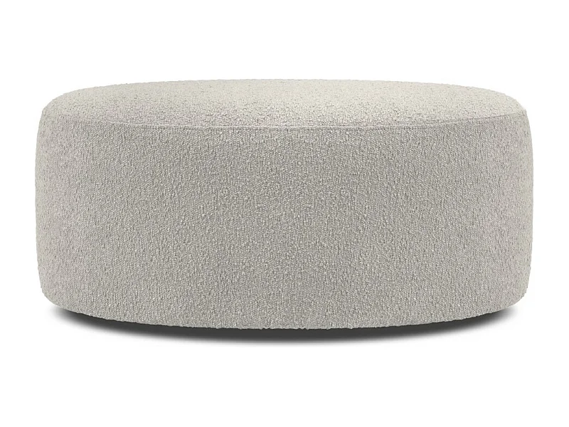 CXL by Christian Lacroix - Pufe giratório "Adam" em tecido bouclé cinza claro - 80x80x36cm