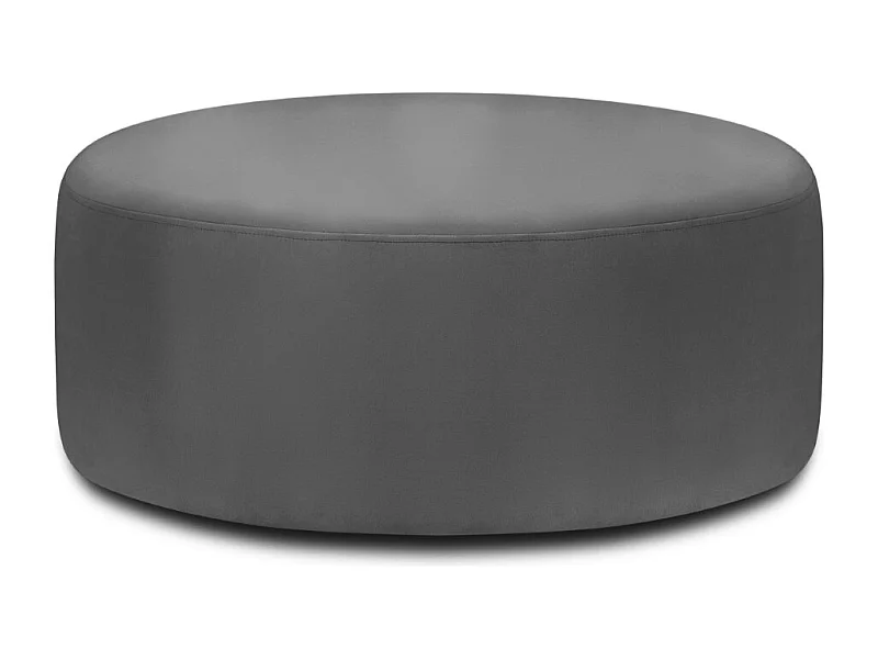 CXL by Christian Lacroix - Pufe giratório "Adam" em veludo cinza escuro - 80x80x36cm