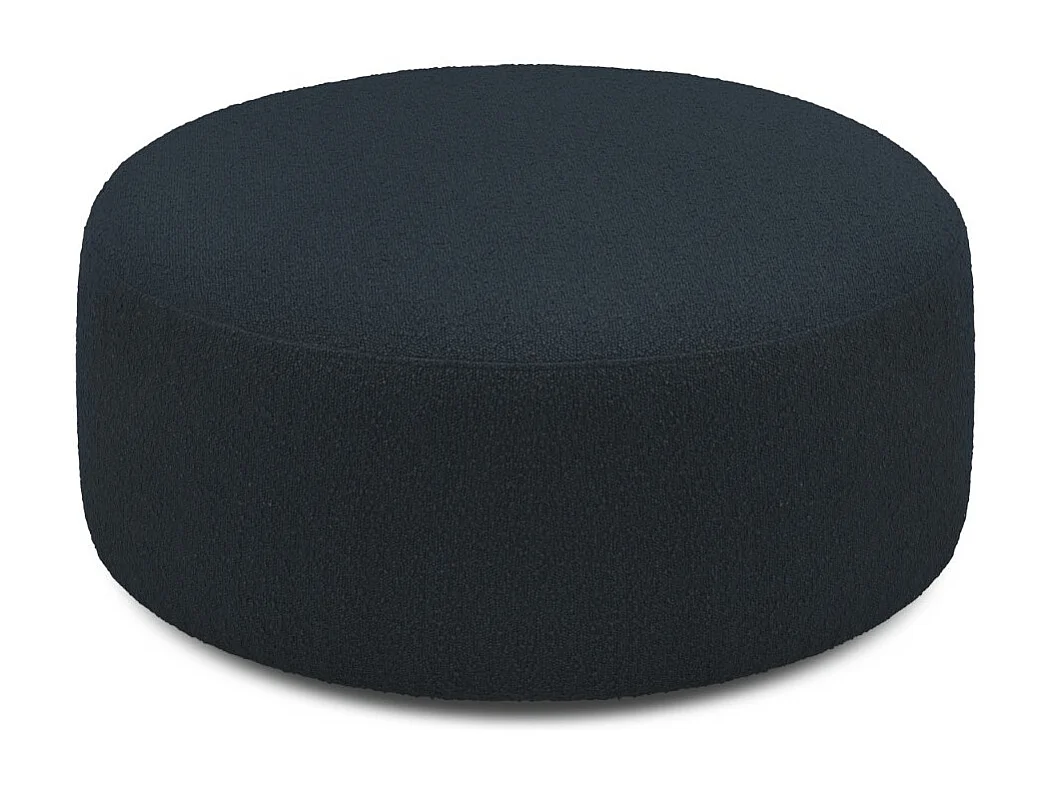 CXL by Christian Lacroix - Pouf pivotant "Adam" en bouclé bleu foncé - 80x80x36cm