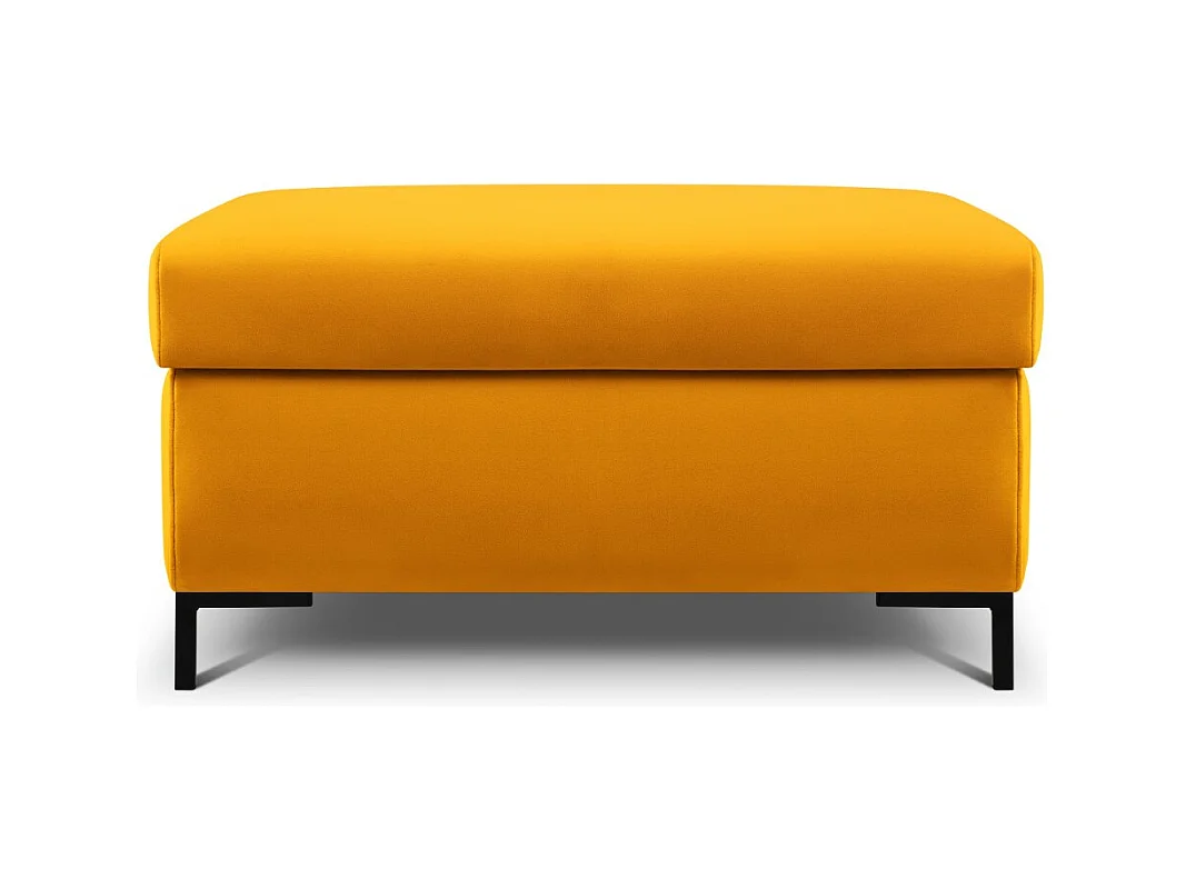 CXL by Christian Lacroix - Pouf avec coffre "Yanis" en velours jaune - 87x72x46cm