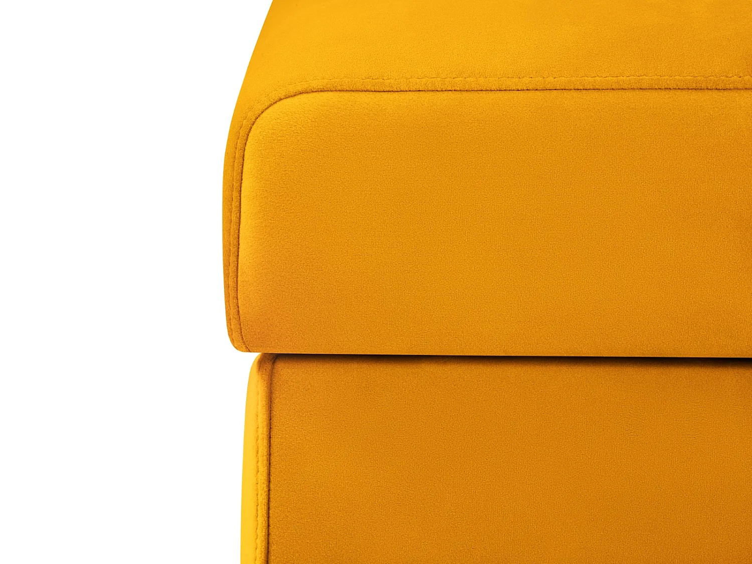CXL by Christian Lacroix - Pouf avec coffre "Yanis" en velours jaune - 87x72x46cm