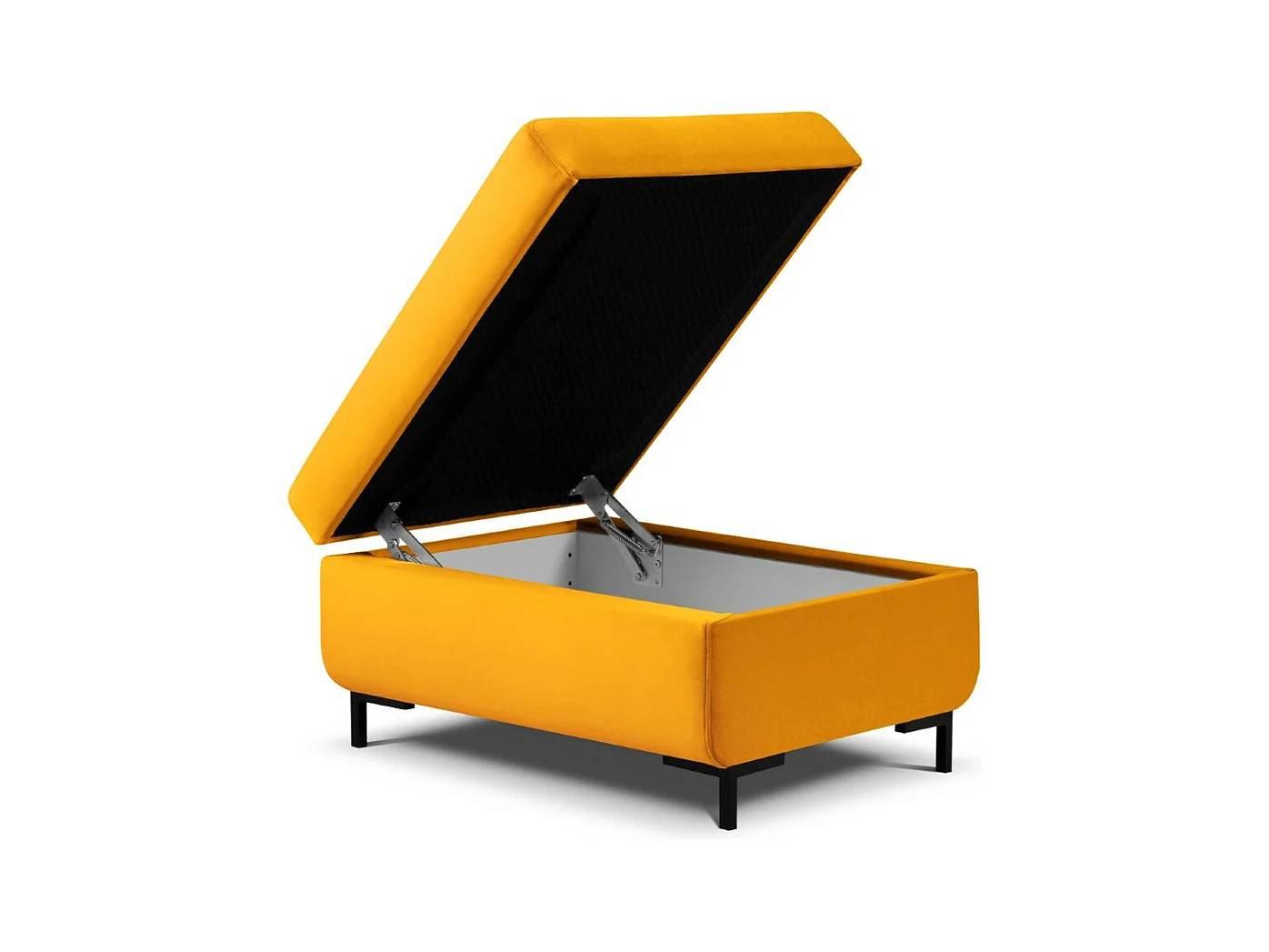 CXL by Christian Lacroix - Pouf avec coffre "Yanis" en velours jaune - 87x72x46cm