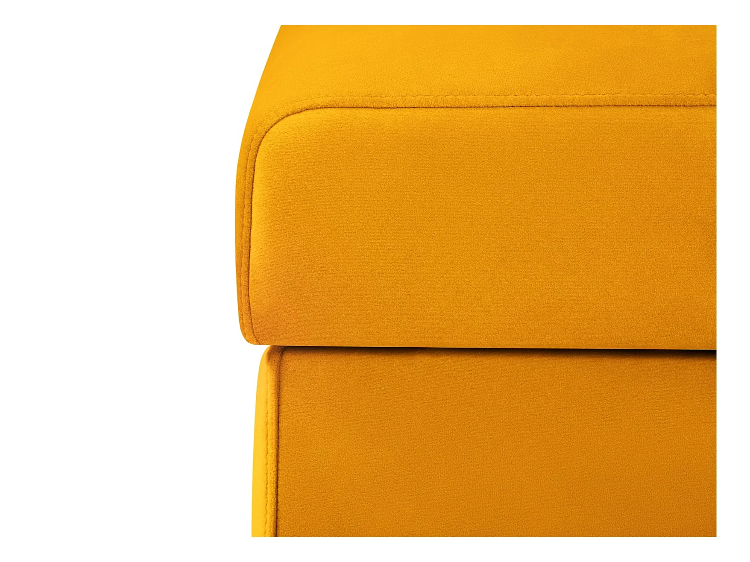 CXL by Christian Lacroix - Pouf avec coffre "Yanis" en velours jaune - 87x72x46cm