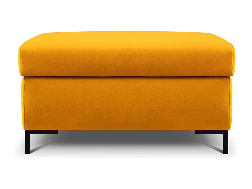 CXL by Christian Lacroix - Puf com armazenamento "Yanis" em veludo amarelo - 87x72x46cm