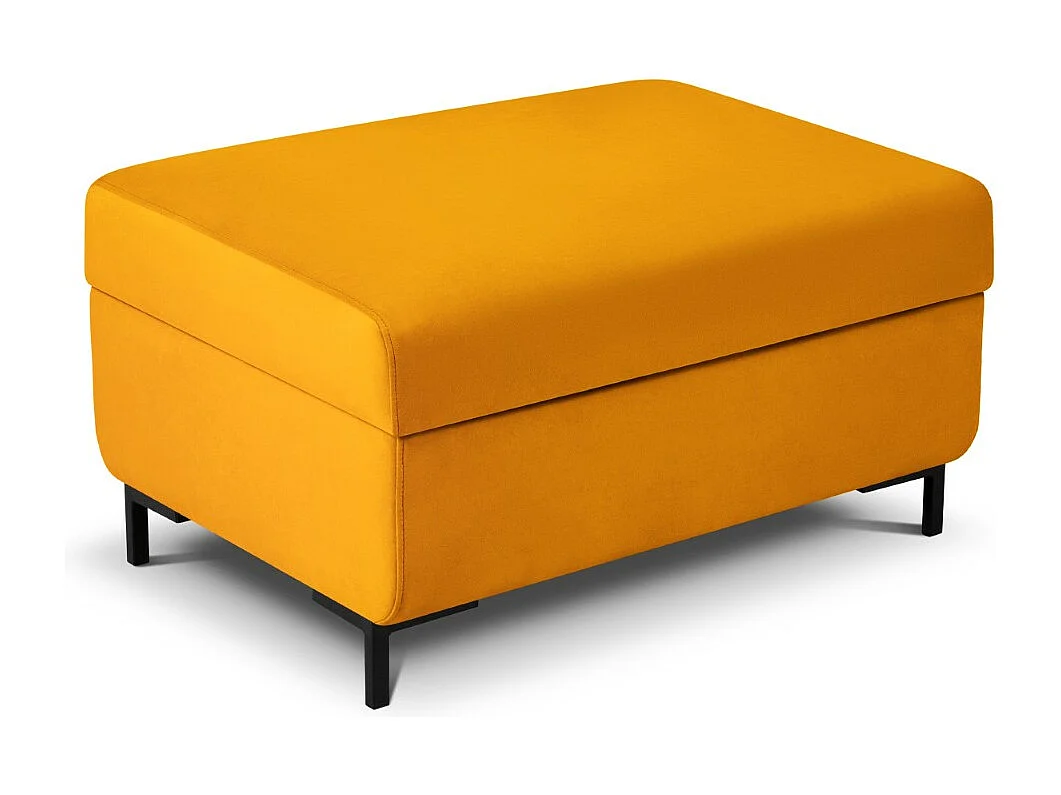 CXL by Christian Lacroix - Puf com armazenamento "Yanis" em veludo amarelo - 87x72x46cm