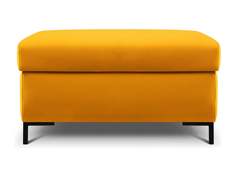 CXL by Christian Lacroix - Puf com armazenamento "Yanis" em veludo amarelo - 87x72x46cm