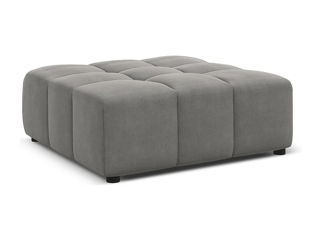 CXL by Christian Lacroix - Pufe "Luc" em veludo cinza claro - 80x102x40cm