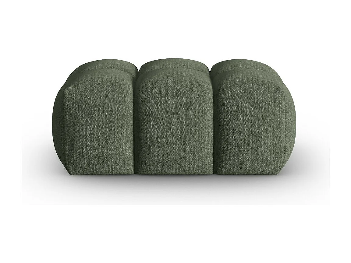 CXL by Christian Lacroix - Pouf "Lorella" en tissu structurel vert olive foncé - 85x60x40cm