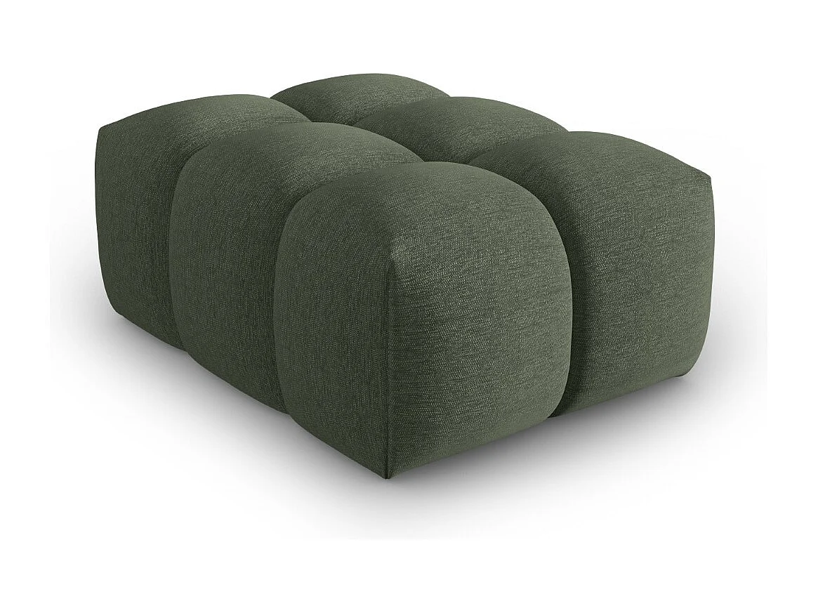 CXL by Christian Lacroix - Pouf "Lorella" en tissu structurel vert olive foncé - 85x60x40cm