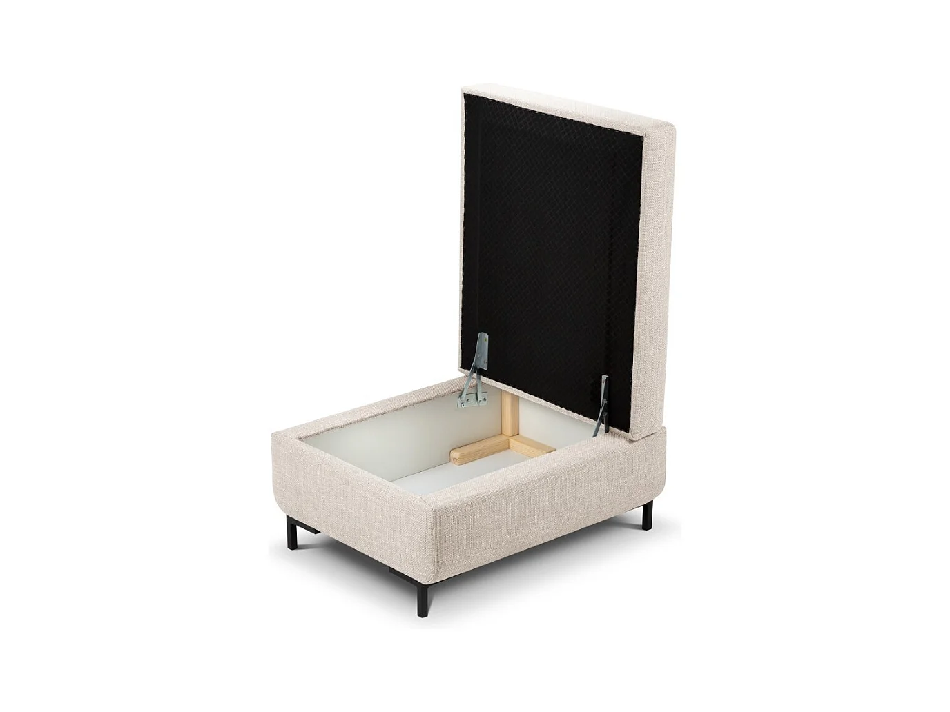 CXL by Christian Lacroix - Puf con baúl "Yanis" de tejido estructural beige - 87x72x46cm