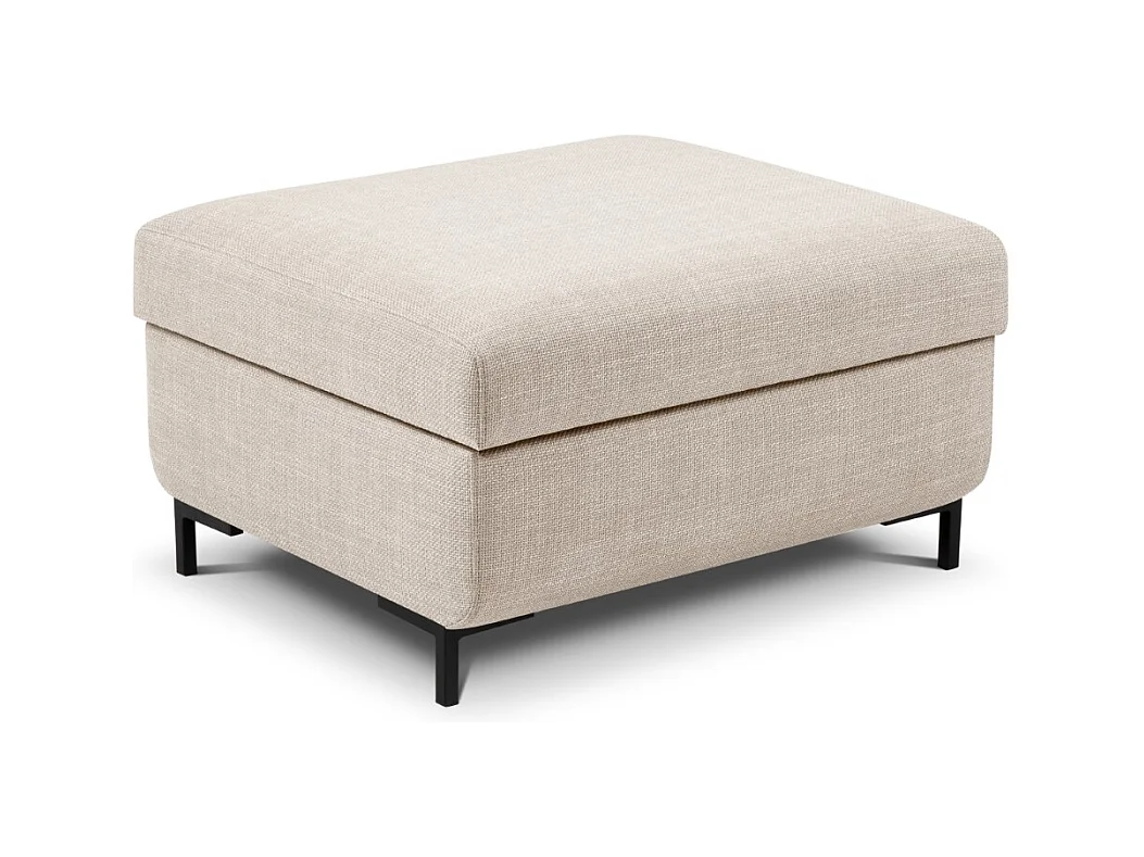 CXL by Christian Lacroix - Puf con baúl "Yanis" de tejido estructural beige - 87x72x46cm