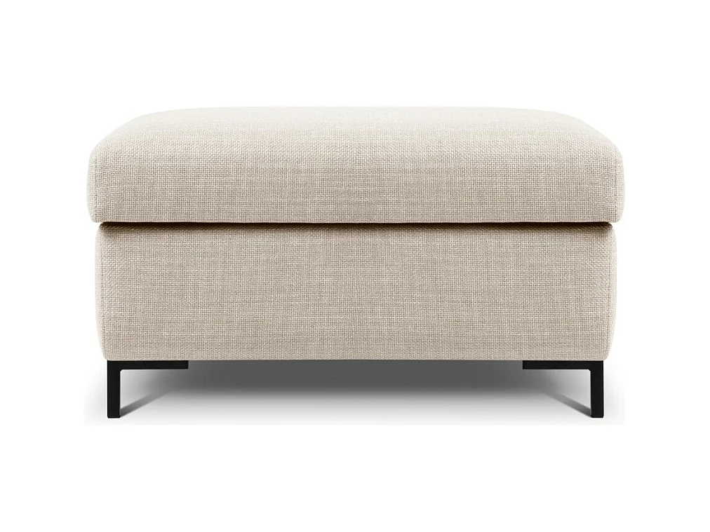 CXL by Christian Lacroix - Puf con baúl "Yanis" de tejido estructural beige - 87x72x46cm