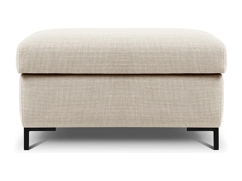 CXL by Christian Lacroix - Pouf avec coffre "Yanis" en tissu structurel beige - 87x72x46cm