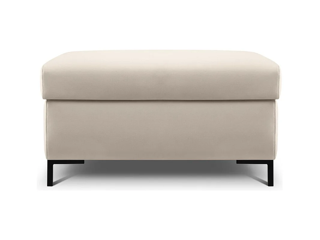 CXL by Christian Lacroix - Pouf avec coffre "Yanis" en velours beige - 87x72x46cm