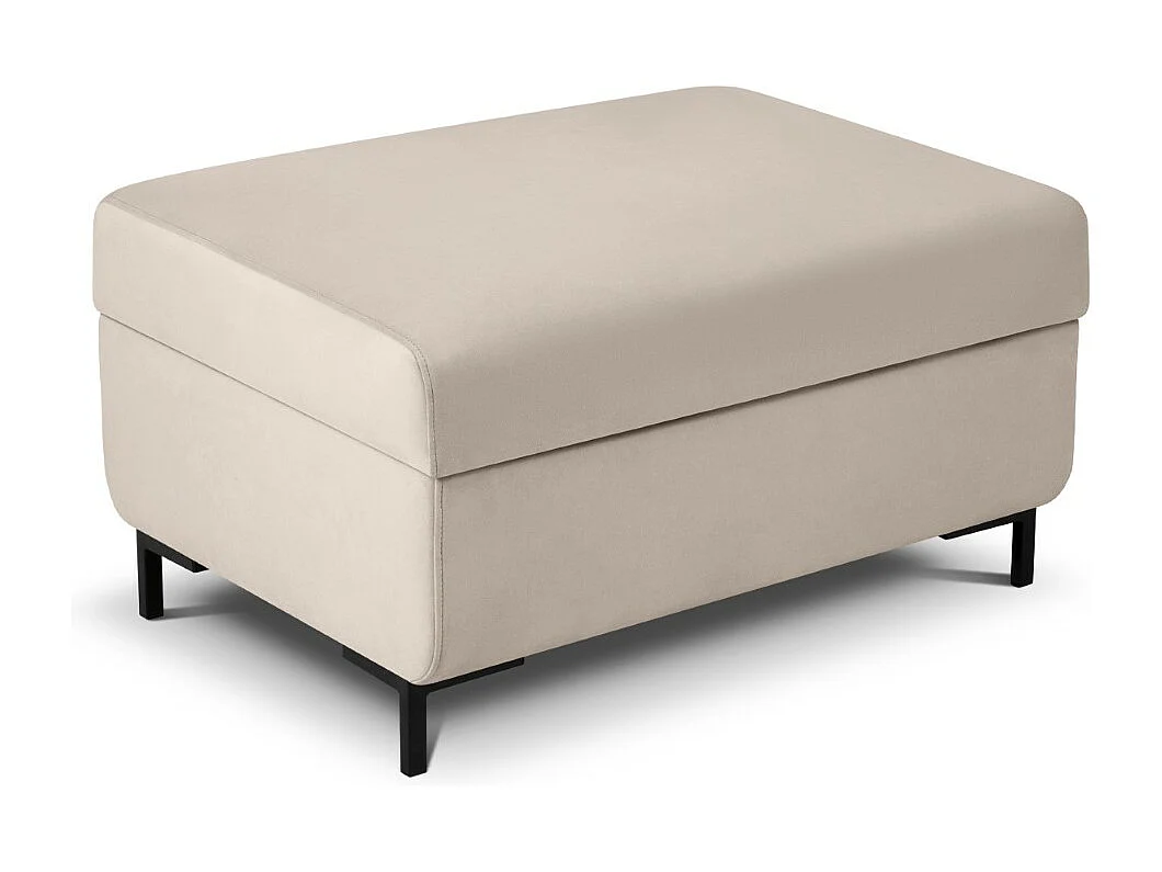 CXL by Christian Lacroix - Pouf avec coffre "Yanis" en velours beige - 87x72x46cm