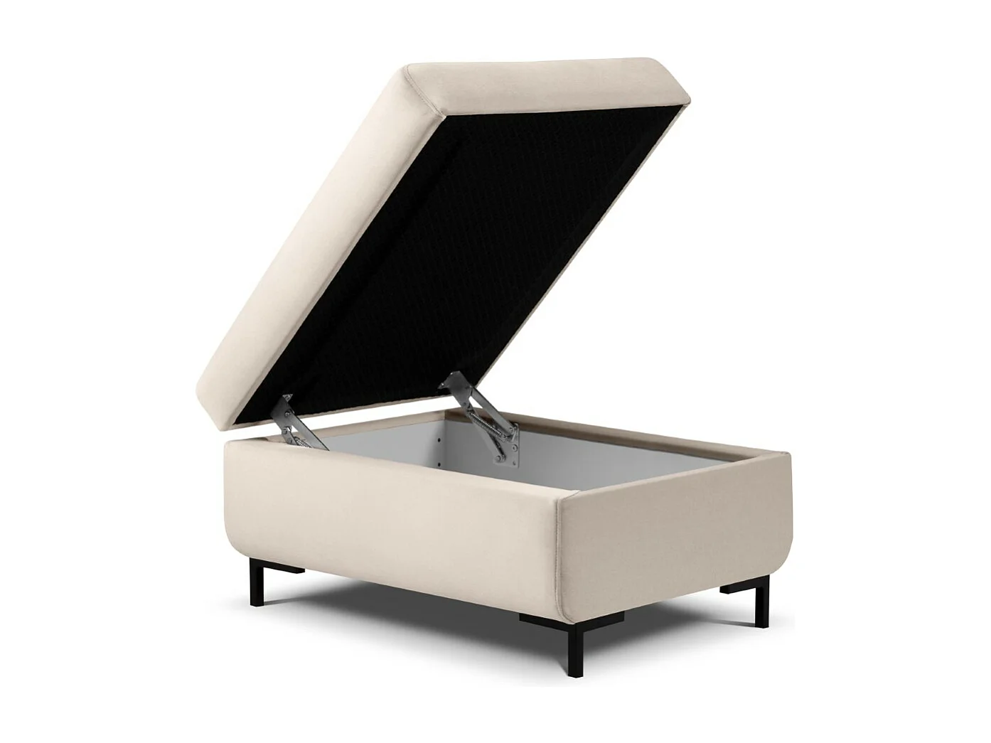 CXL by Christian Lacroix - Pouf avec coffre "Yanis" en velours beige - 87x72x46cm