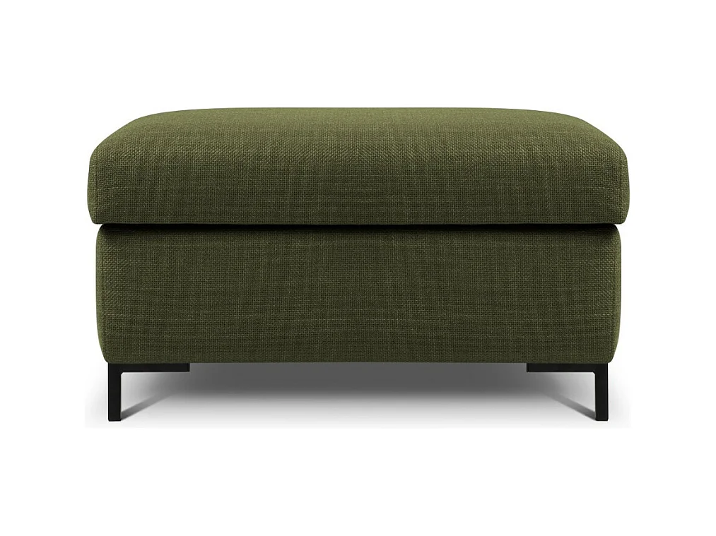 CXL by Christian Lacroix - Pouf avec coffre "Yanis" en tissu structurel vert - 87x72x46cm