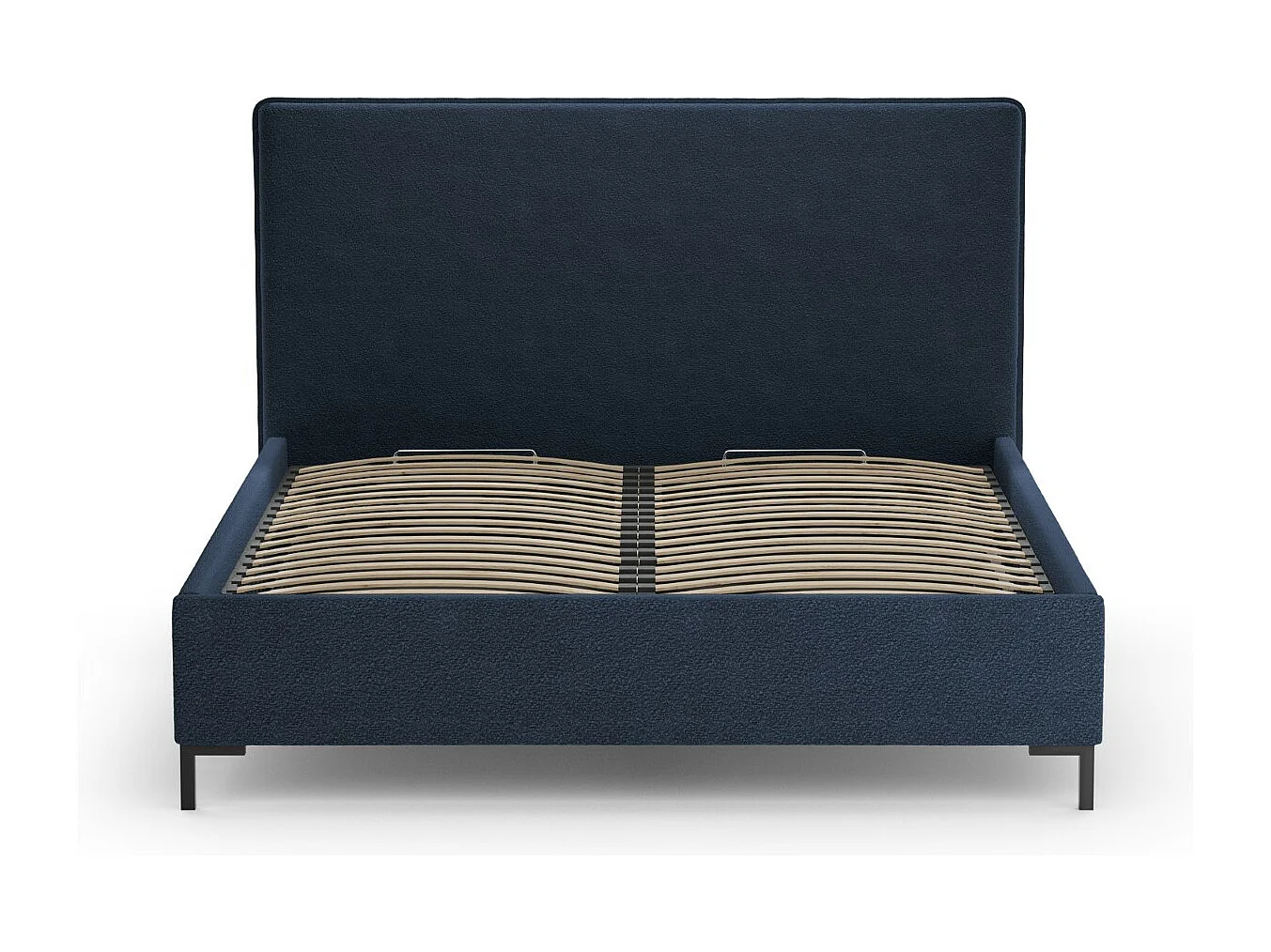 CXL by Christian Lacroix - Bett mit Bettkasten und Kopfteil "Polly" 160x200cm aus Boucle dunkelblau - 220x170x120cm