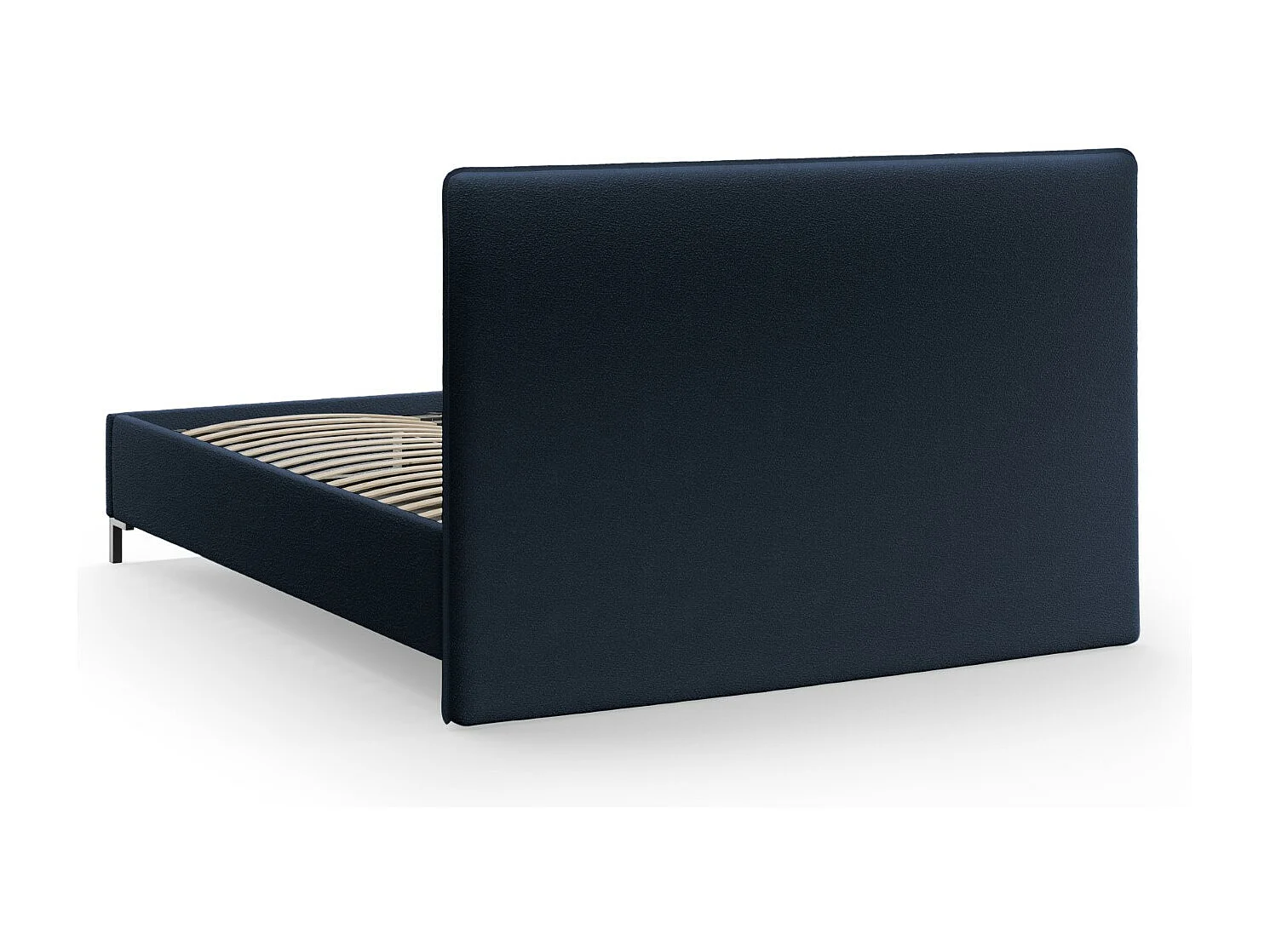 CXL by Christian Lacroix - Letto a cassettone con testiera "Polly" 160x200cm in bouclé blu scuro - 220x170x120cm