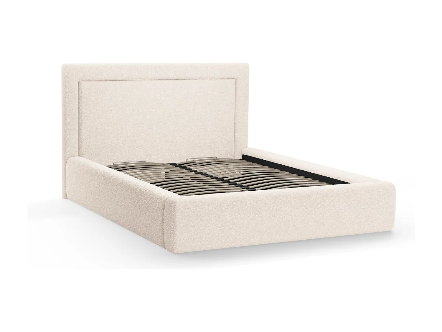 CXL by Christian Lacroix - Łóżko ze schowkiem i zagłówkiem, "Valerie" 160x200cm boucle, beż - 230x185x120cm